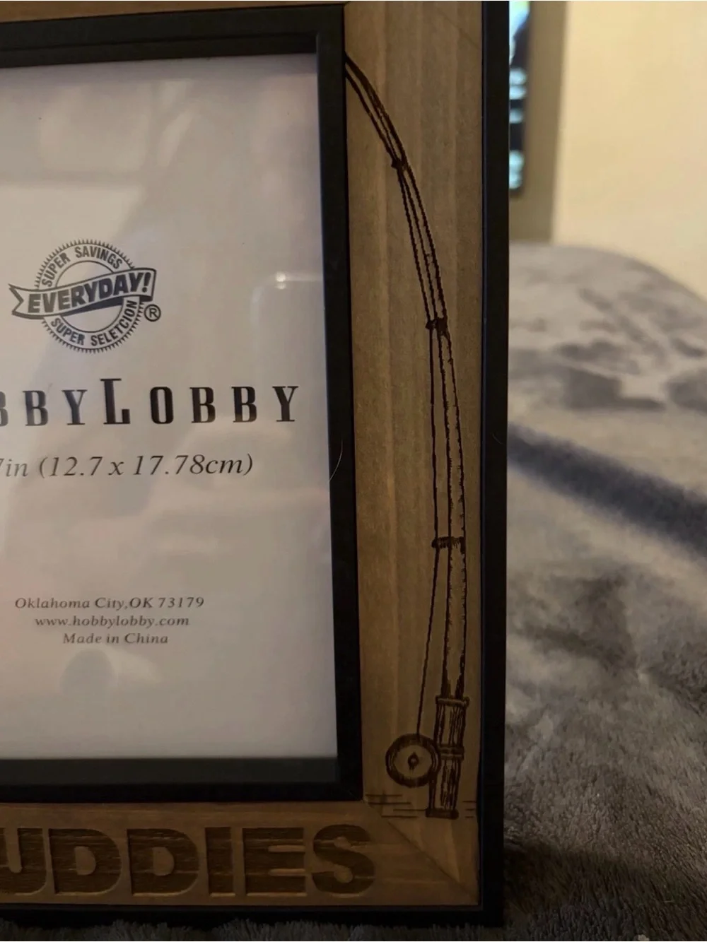 Hobby Lobby Brown Fishing-Themed Wooden Photo Frame